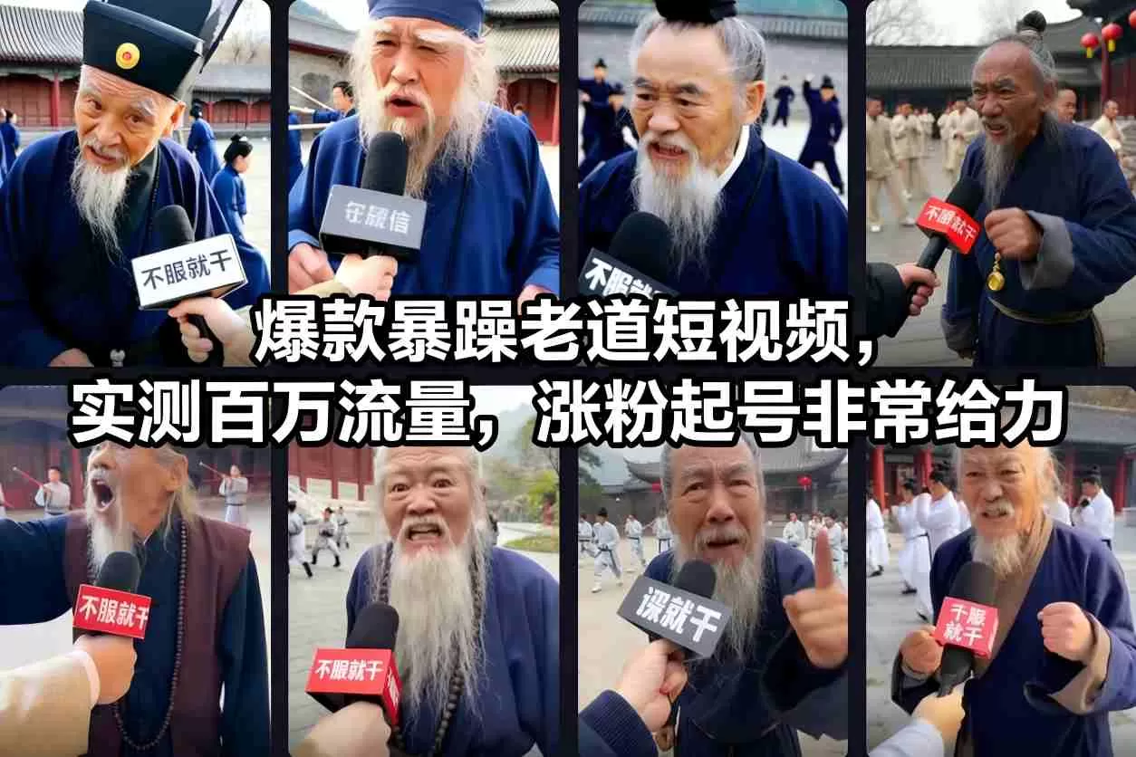 爆款暴躁老道短视频，实测百万流量，涨粉起号非常给力-互为学习资料库