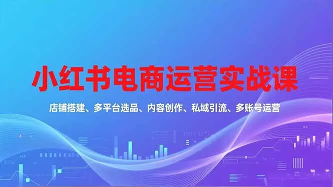 小红书电商运营实战课，店铺搭建、多平台选品、内容创作、私域引流、多账号运营等玩法-互为学习资料库