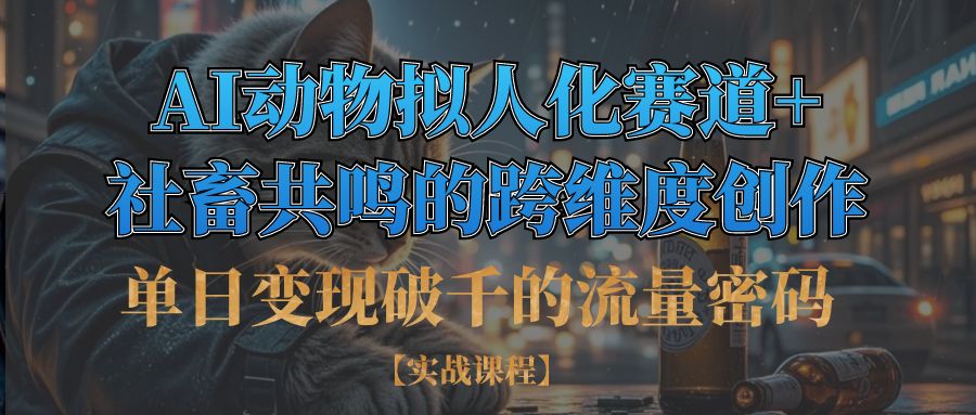 单日变现破千的流量密码,AI动物拟人化赛道+社畜共鸣的跨维度创作-互为学习资料库