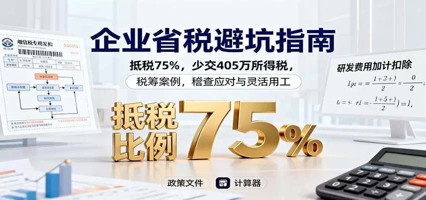 企业省税避坑指南：抵税75%，少交405万所得税，税筹案例，稽查应对与灵活用工-互为学习资料库