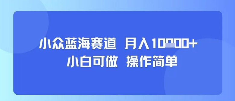 小众蓝海赛道，小白可做，操作简单，每天30分钟，月入1W+-互为学习资料库