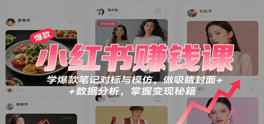 小红书赚钱课：学爆款笔记对标与模仿，做吸睛封面 + 数据分析，掌握变现秘籍-互为学习资料库