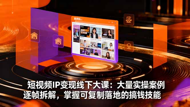 短视频IP变现线下大课：大量实操案例逐帧拆解，掌握可复制落地的搞钱技能-互为学习资料库
