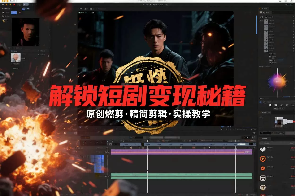 短剧拉新之原创燃剪精简剪辑实操课，解锁短剧变现秘籍-互为学习资料库