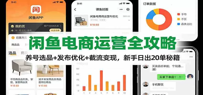 闲鱼电商运营全攻略：养号选品+发布优化+截流变现，新手日出20单秘籍-互为学习资料库