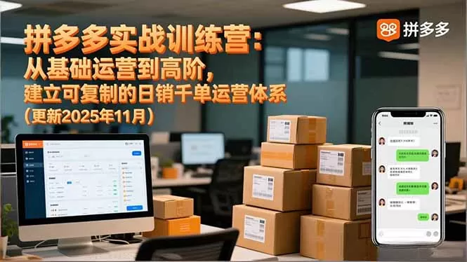 拼多多实战训练营：从基础运营到高阶，建立可复制的日销千单运营体系(更新11月-互为学习资料库