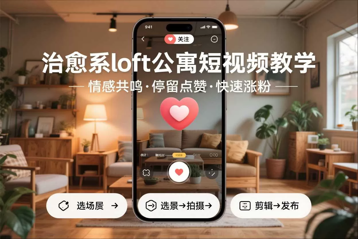 治愈系loft公寓短视频制作教学，情感共鸣引停留点赞关注，快速起号涨粉-互为学习资料库