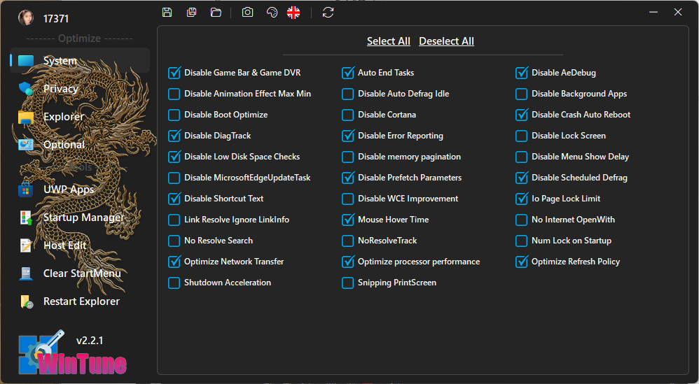 WinTune系统优化工具v2.2.1绿色版-互为学习资料库
