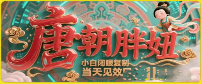 用AI克隆“唐朝胖妞”日更3条,平台疯狂推流,小白闭眼复制,当天见效,日入1k+-互为学习资料库