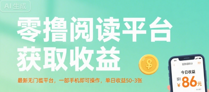 零撸阅读平台获取收益，最新无门槛平台，一部手机即可操作，单日收益50-3张【揭秘】-互为学习资料库