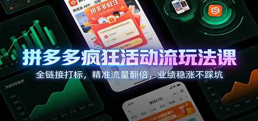 拼多多疯狂活动流玩法课：全链接打标，精准流量翻倍，业绩稳涨不踩坑-互为学习资料库