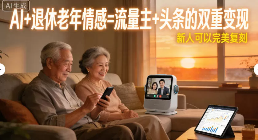 AI+退休老年情感=流量主+头条的双重变现，新人可以完美复刻-互为学习资料库