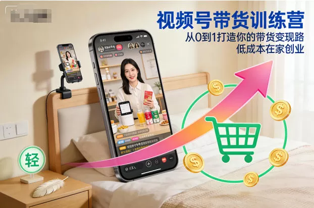 视频号带货训练营，从0到1打造你的带货变现路，低成本在家创业-互为学习资料库