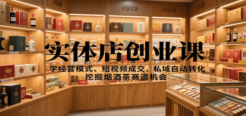 实体店创业课：学经营模式、短视频成交、私域自动转化，挖掘烟酒茶赛道机会-互为学习资料库