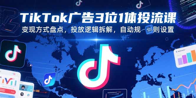 TikTok广告3位1体投流课，变现方式盘点，投放逻辑拆解，自动规则设置-互为学习资料库