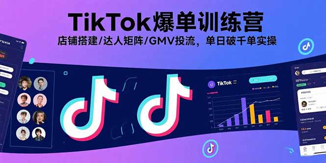TikTok爆单训练营，店铺搭建/达人矩阵/GMV投流，单日破千单实操-互为学习资料库