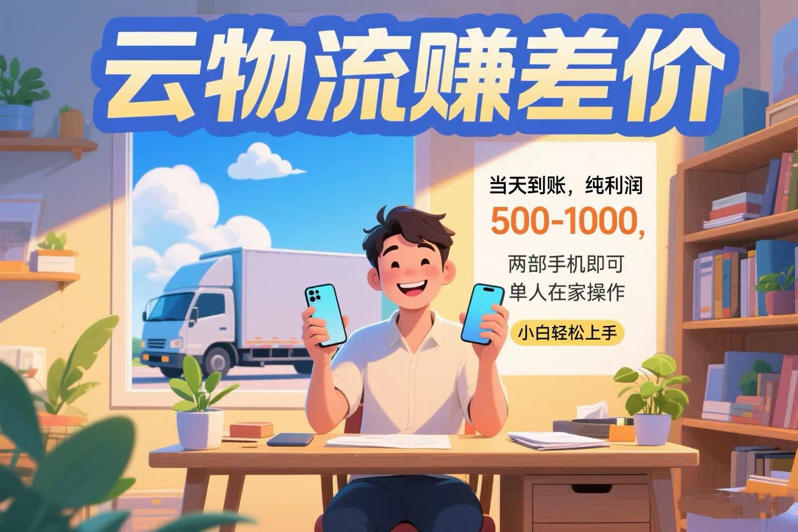 云物流赚差价 当天到账纯利润500-1000 两部手机即可 可单人在家操作 小…-互为学习资料库