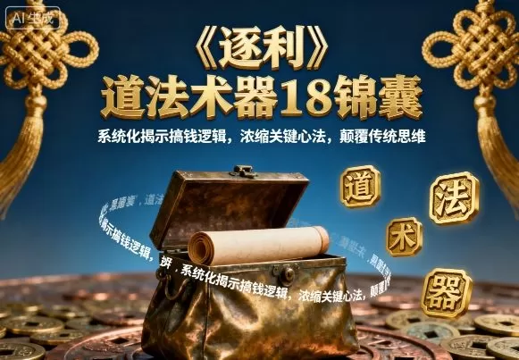 《逐利》道法术器18锦囊,系统化揭示搞钱逻辑,浓缩关键心法,颠覆传统思维(更新)