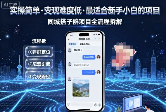 实操简单,变现难度低,最适合新手小白做的项目,每天轻松收入3张,同城搭子群项目全流程拆解-互为学习资料库