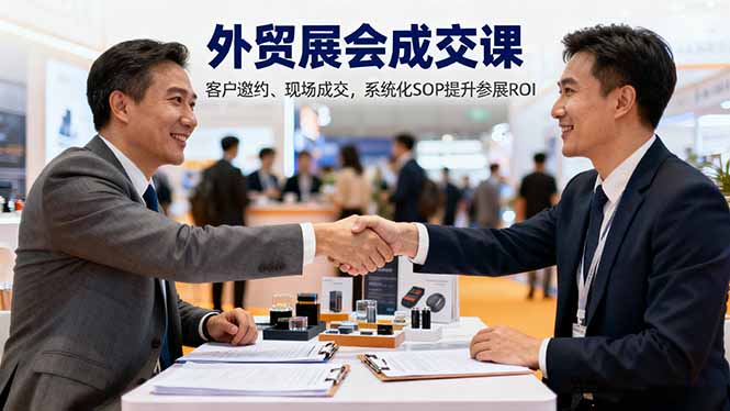 外贸展会成交课,含目标制定、客户邀约、现场成交,系统化SOP提升参展ROI