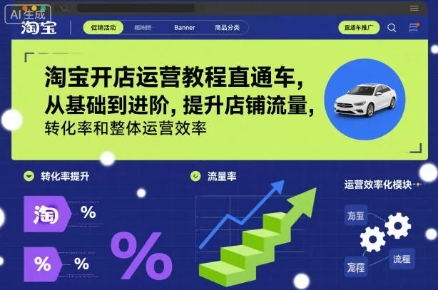 淘宝开店运营教程直通车，从基础到进阶，提升店铺流量，转化率和整体运营效率(更新11月)-互为学习资料库
