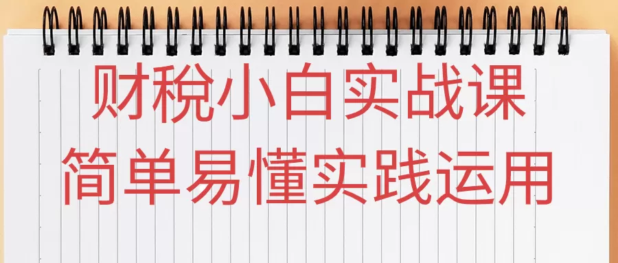 财稅小白实战课简单易懂实践运用-互为学习资料库