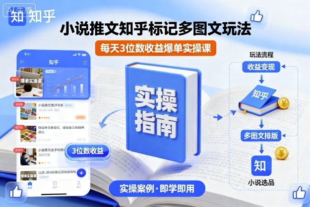 小说推文知乎标记多图文玩法，每天3位数收益爆单实操课-互为学习资料库
