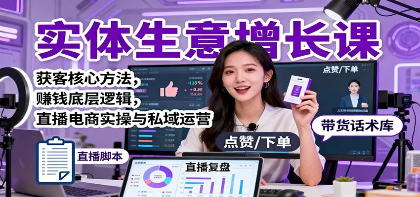 实体生意增长课：获客核心方法，赚钱底层逻辑，直播电商实操与私域运营-互为学习资料库