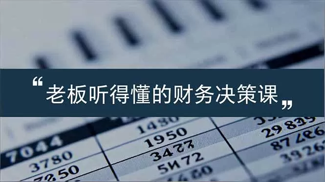 老板能听得懂的财务决策课，报表解读、数据洞察、风险识别，用财务驱动业务增长-互为学习资料库
