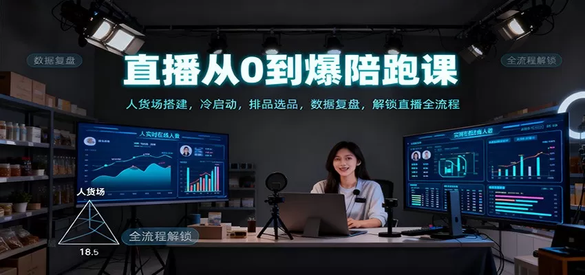 直播从0到爆陪跑课：人货场搭建，冷启动，排品选品，数据复盘，解锁直播全流程-互为学习资料库