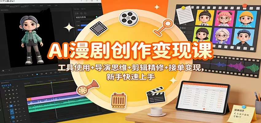 AI漫剧创作变现课：工具使用+导演思维+剪辑精修+接单变现，新手快速上手-互为学习资料库
