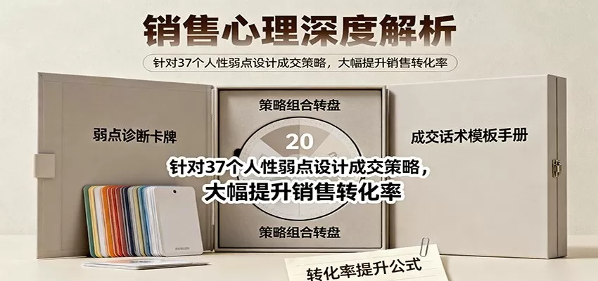销售心理深度解析：针对37个人性弱点设计成交策略，大幅提升销售转化率！-互为学习资料库