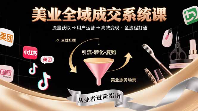 美业全域成交系统课程：帮助美业从业者打通从流量获取到高效变现全流程-互为学习资料库