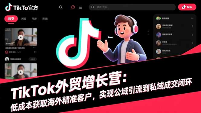 TikTok外贸增长营:低成本获取海外精准客户,实现公域引流到私域成交闭环 TikTok外贸增长营:低成本获取海外精准客户,实现公域引流到私域成交闭环