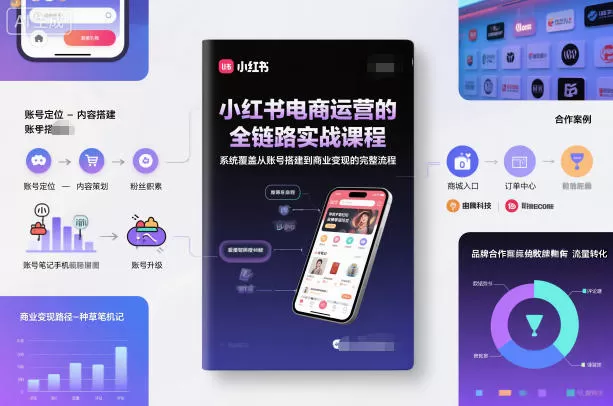 小红书电商运营的全链路实战课程，系统覆盖从账号搭建到商业变现的完整流程-互为学习资料库