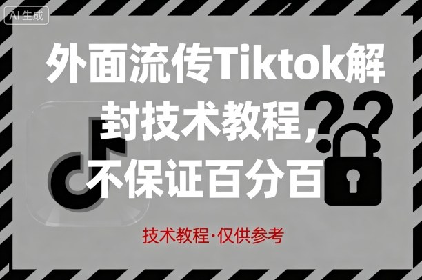 外面流传Tiktok解封技术教程，不保证百分百，具体自测-互为学习资料库