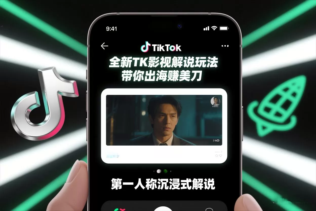 TikTok第一人称影视解说教学，全新TK影视解说玩法，带你出海賺美刀-互为学习资料库