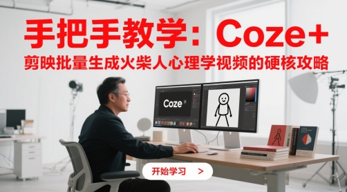 手把手教学:Coze + 剪映批量生成火柴人心理学视频的硬核攻略-互为学习资料库