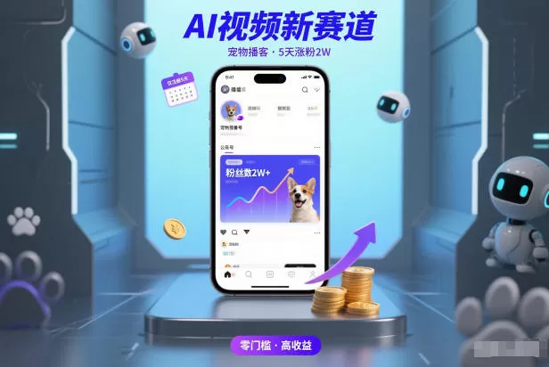 AI视频新赛道，宠物播客仅注册5天涨粉2W，收益非常可观-互为学习资料库