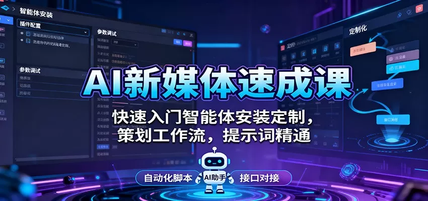 AI新媒体速成课：快速入门智能体安装定制，策划工作流，提示词精通-互为学习资料库
