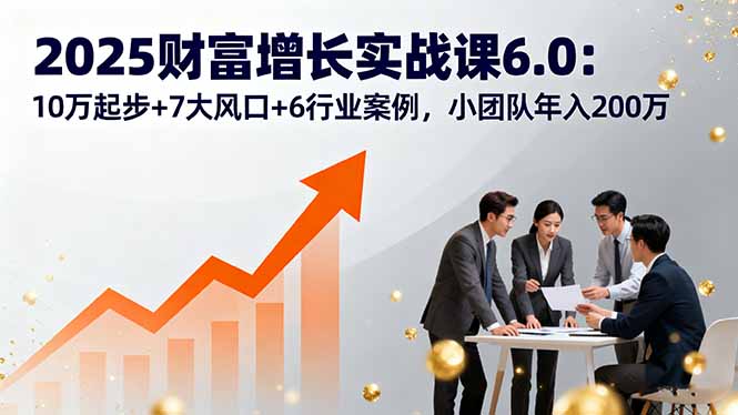 2025财富增长实战课6.0：10万起步+7大风口+6行业案例，小团队年入200万-互为学习资料库